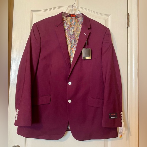 Linea Uomo Blazer Sports Jacket Men’s Size 46R Plum Single Breasted Notch Lapel - Picture 1 of 10